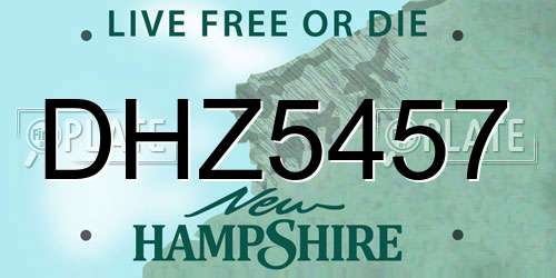 DHZ5457 New Hampshire License Plate