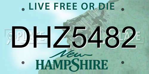 DHZ5482 New Hampshire License Plate
