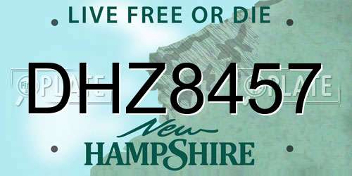 DHZ8457 New Hampshire License Plate