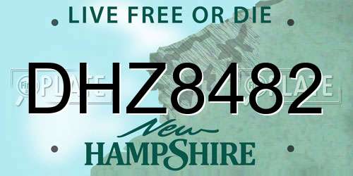 DHZ8482 New Hampshire License Plate