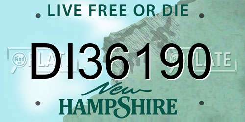 DI36190 New Hampshire License Plate