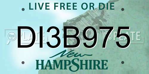 DI3B975 New Hampshire License Plate