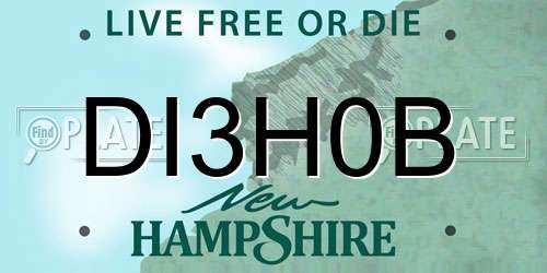 DI3H0B New Hampshire License Plate