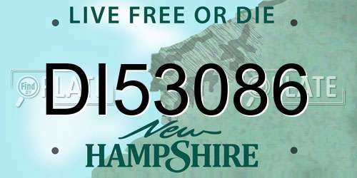 DI53086 New Hampshire License Plate
