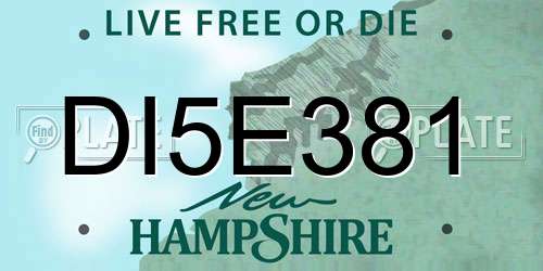 DI5E381 New Hampshire License Plate