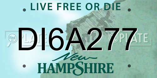 DI6A277 New Hampshire License Plate