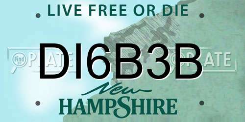 DI6B3B New Hampshire License Plate