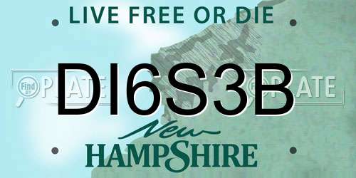 DI6S3B New Hampshire License Plate