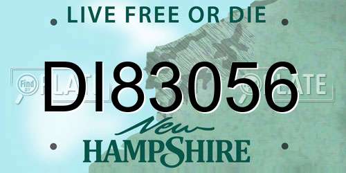 DI83056 New Hampshire License Plate
