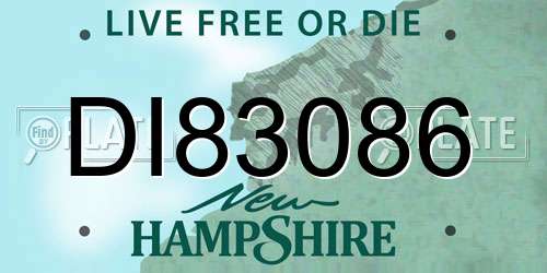 DI83086 New Hampshire License Plate