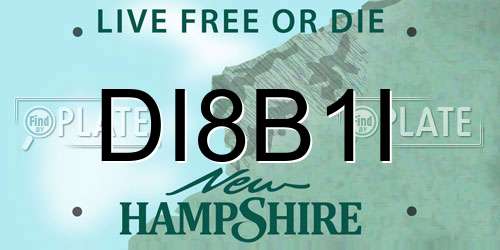 DI8B1I New Hampshire License Plate