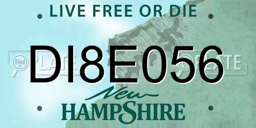 DI8E056 New Hampshire License Plate