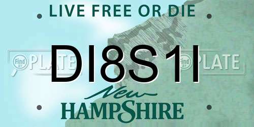DI8S1I New Hampshire License Plate