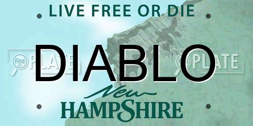 DIABLO New Hampshire License Plate