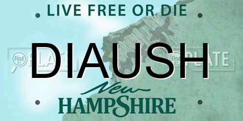 DIAUSH New Hampshire License Plate