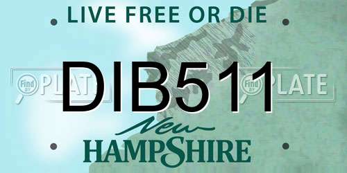 DIB511 New Hampshire License Plate