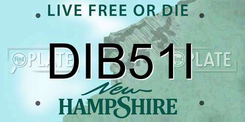 DIB51I New Hampshire License Plate