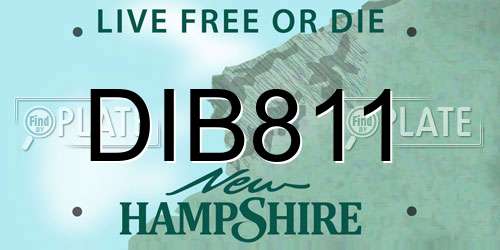 DIB811 New Hampshire License Plate
