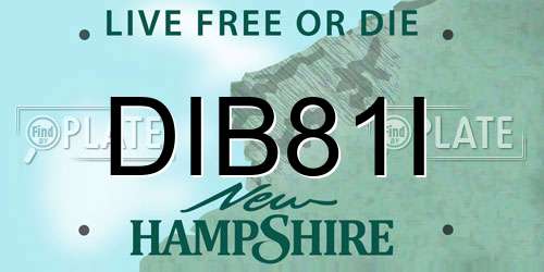 DIB81I New Hampshire License Plate