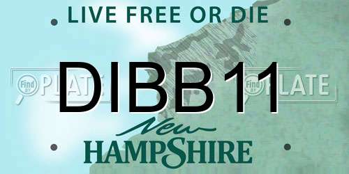 DIBB11 New Hampshire License Plate