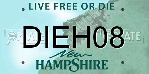 DIEH08 New Hampshire License Plate