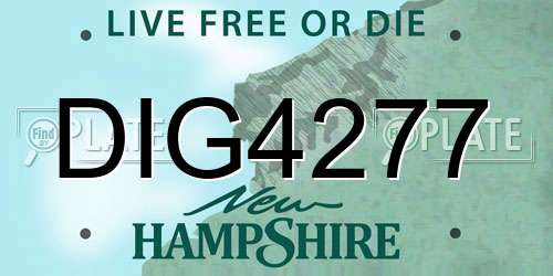 DIG4277 New Hampshire License Plate
