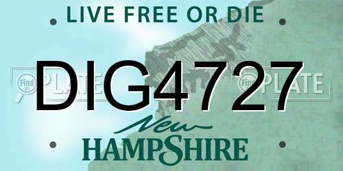 DIG4727 New Hampshire License Plate