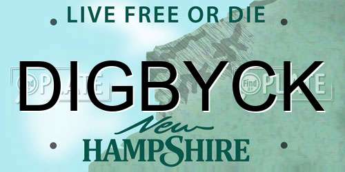 DIGBYCK New Hampshire License Plate