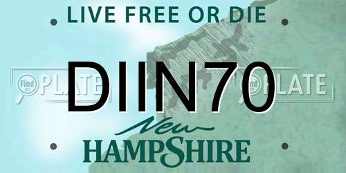 DIIN70 New Hampshire License Plate