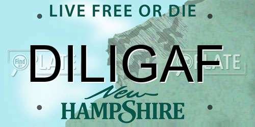 DILIGAF New Hampshire License Plate