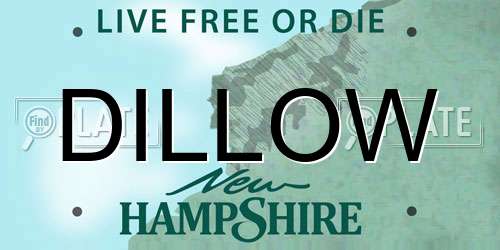 DILLOW New Hampshire License Plate