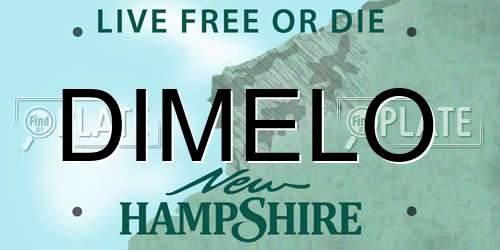 DIMELO New Hampshire License Plate