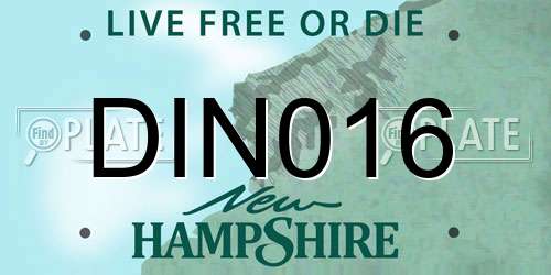 DIN016 New Hampshire License Plate