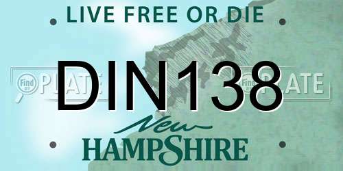 DIN138 New Hampshire License Plate