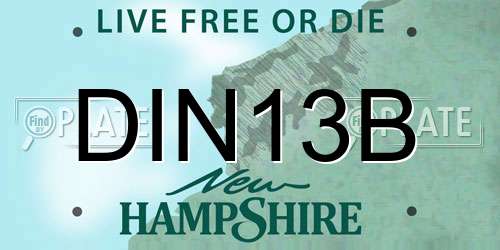 DIN13B New Hampshire License Plate