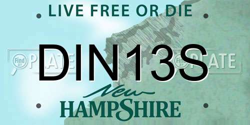 DIN13S New Hampshire License Plate