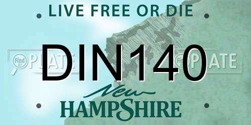 DIN140 New Hampshire License Plate