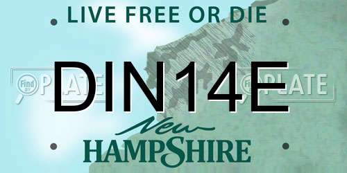 DIN14E New Hampshire License Plate