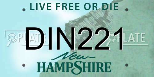 DIN221 New Hampshire License Plate
