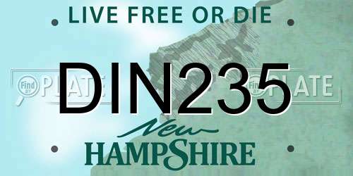 DIN235 New Hampshire License Plate