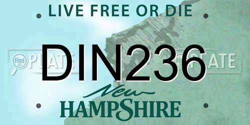 DIN236 New Hampshire License Plate