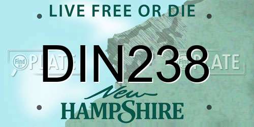 DIN238 New Hampshire License Plate