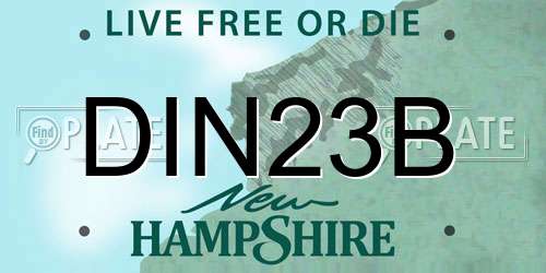 DIN23B New Hampshire License Plate