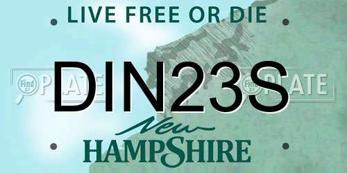 DIN23S New Hampshire License Plate