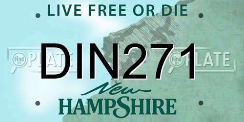 DIN271 New Hampshire License Plate