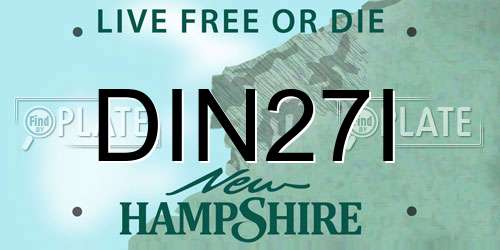DIN27I New Hampshire License Plate