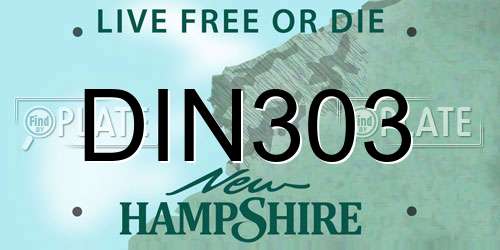 DIN303 New Hampshire License Plate