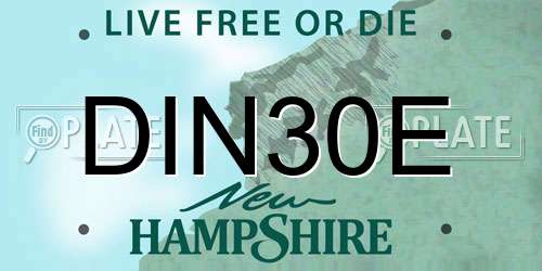 DIN30E New Hampshire License Plate