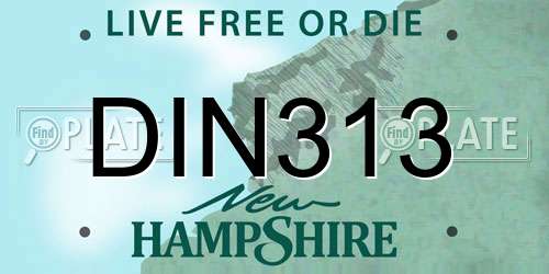 DIN313 New Hampshire License Plate