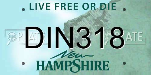 DIN318 New Hampshire License Plate
